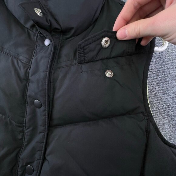 Gap Puffer Vest Black Green Women’s Size Large Down Filled Snap Up w Pocket - Picture 4 of 11